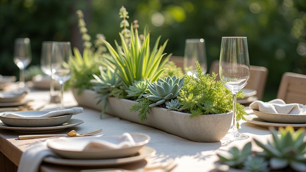 low profile succulent centerpiece garden