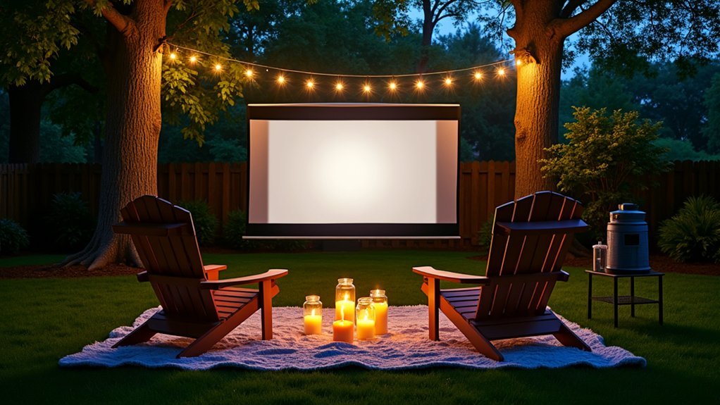 mosquito free backyard movie night