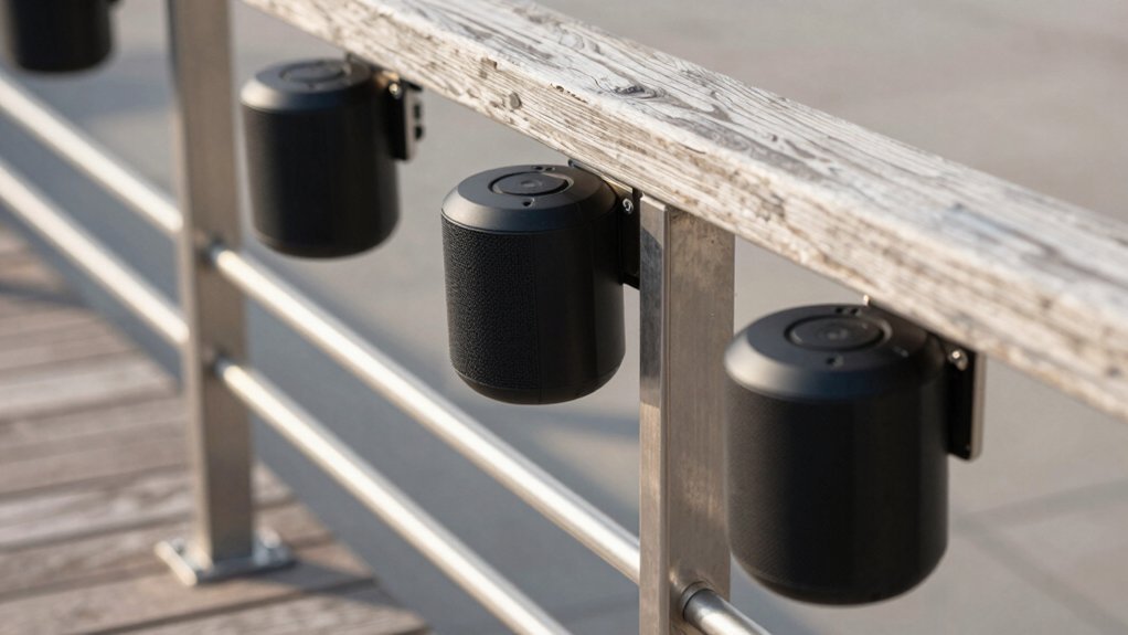 mounting wireless speakers on deck railings