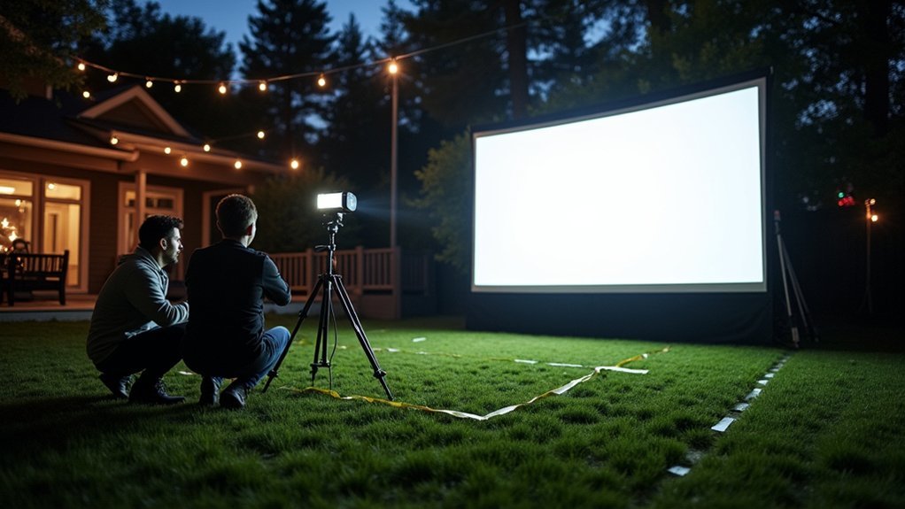 optimal outdoor projector throw distance