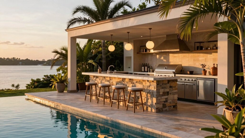 outdoor bar kitchen integration benefits