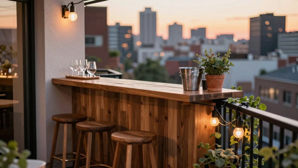 outdoor bar seating maximizes space