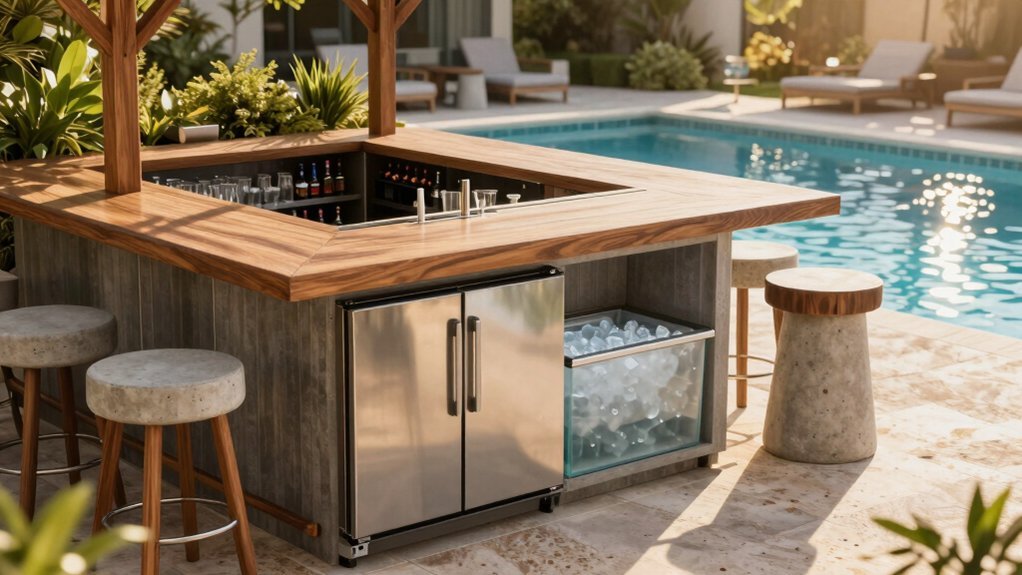 outdoor bar storage and weatherproof security