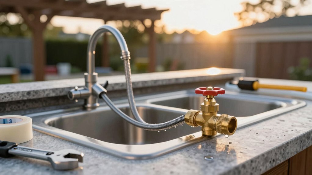 outdoor bar water installation plan