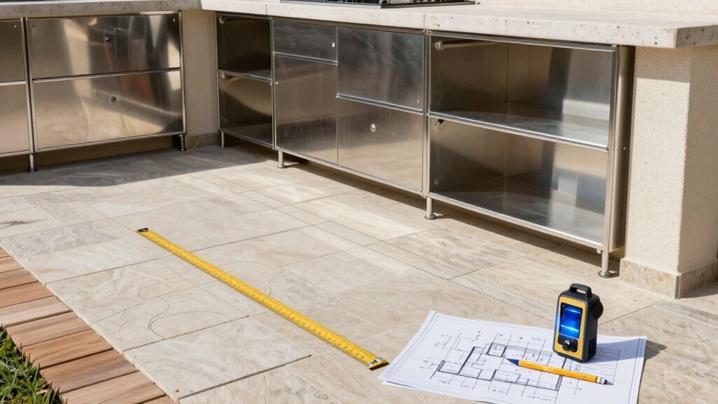 outdoor kitchen layout measure zones triangle