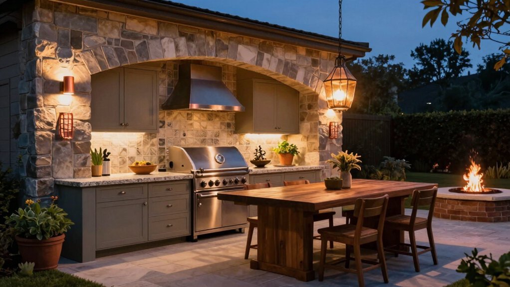 outdoor kitchen lighting installation options