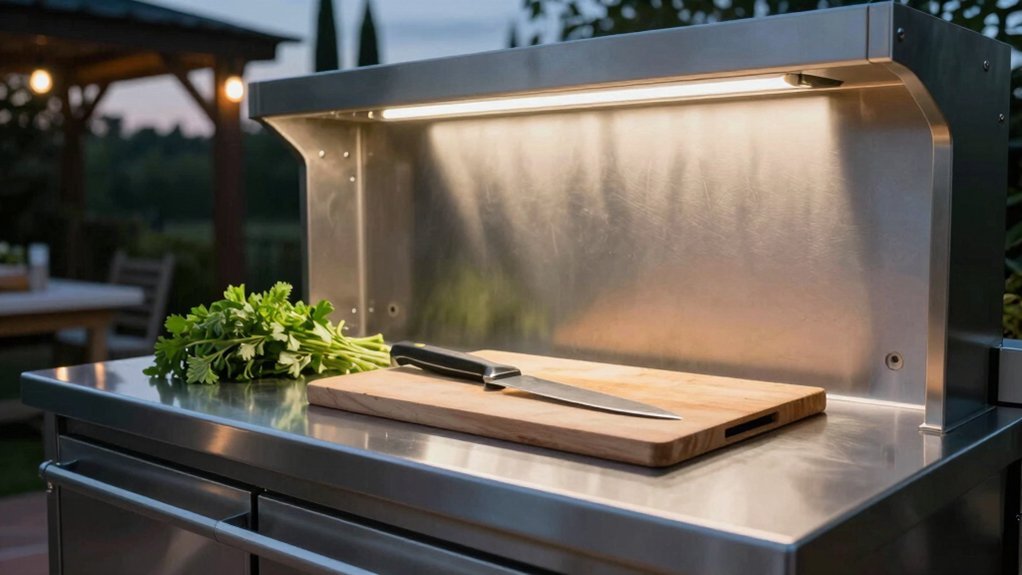 outdoor kitchen task lighting setup