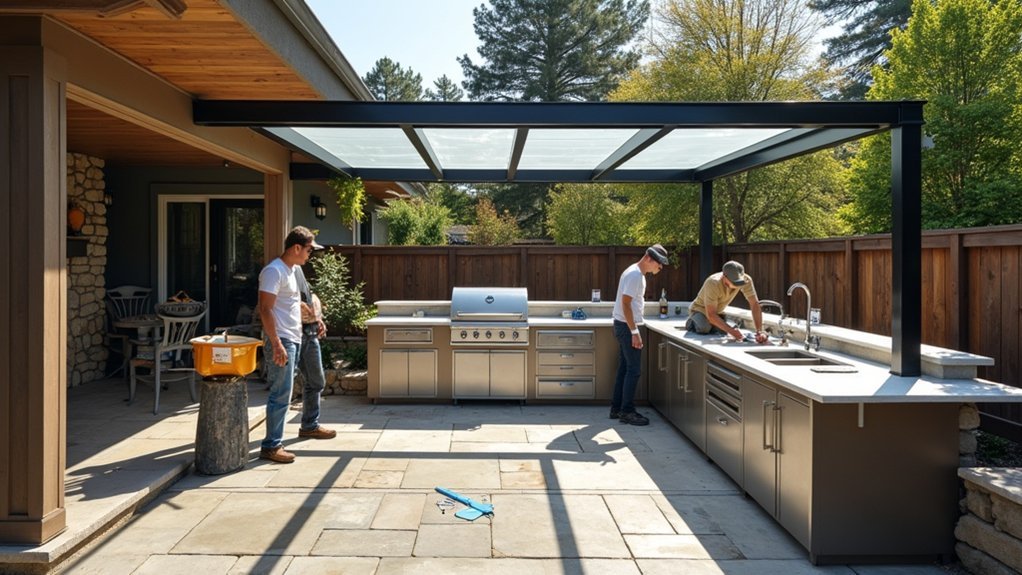 outdoor kitchen weather protection installation