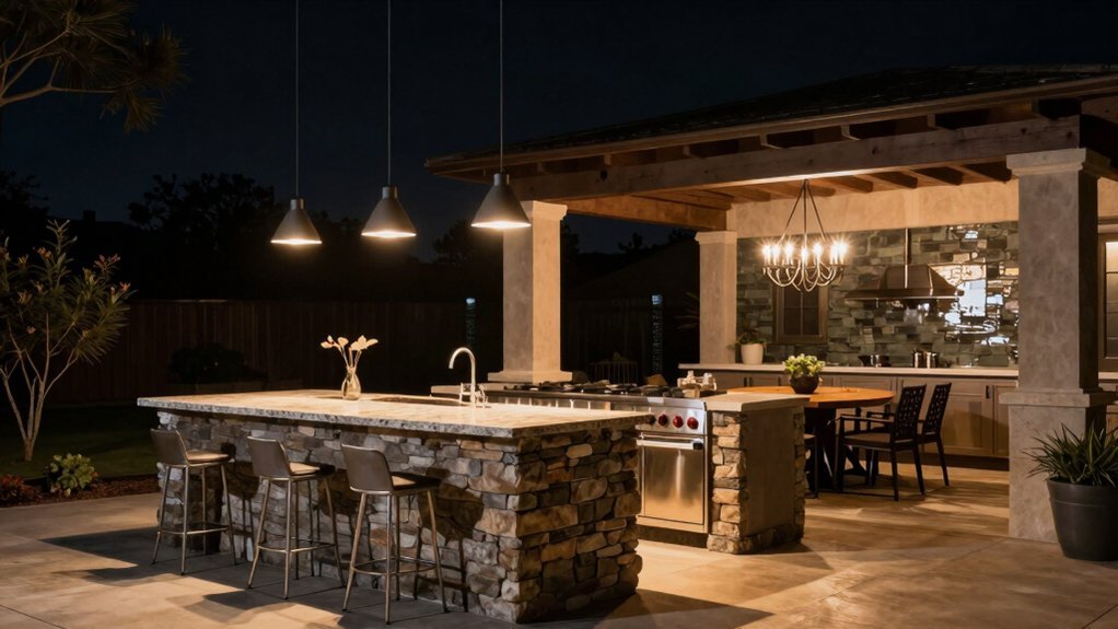 outdoor lighting for inviting entertainment venues