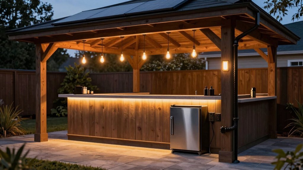 outdoor lighting infrastructure with weatherproof led dimmable zones