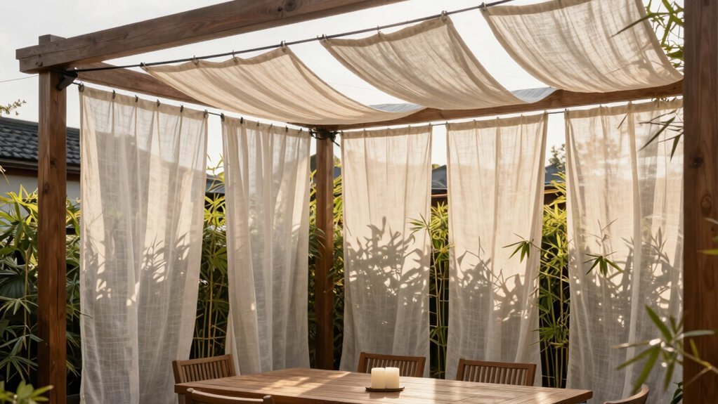 outdoor privacy with airy curtains