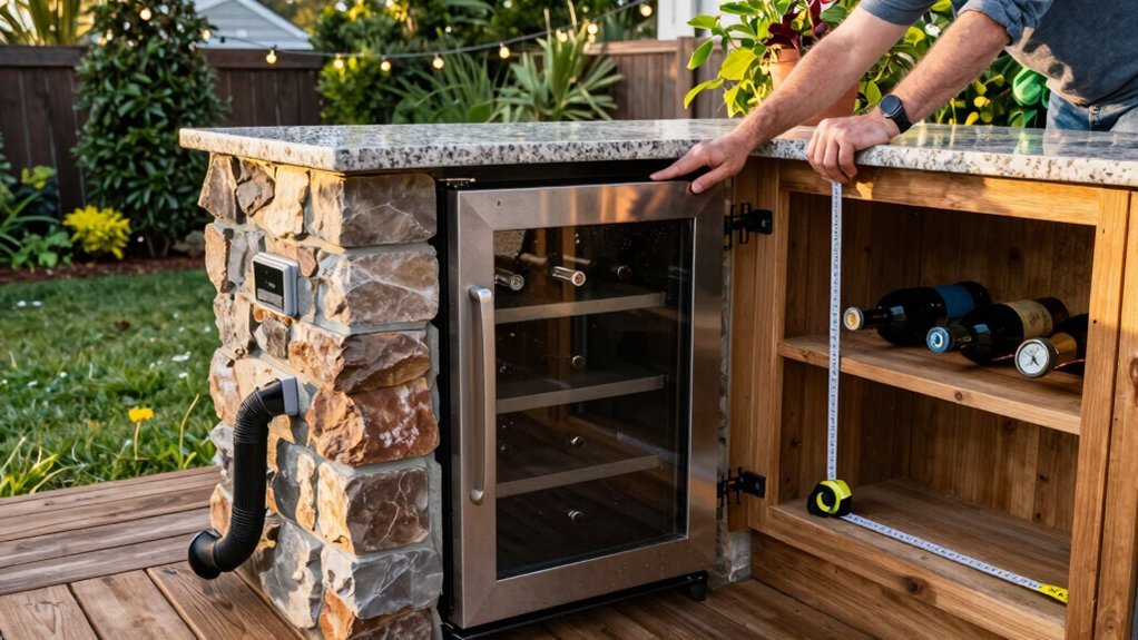 outdoor rated wine fridge installation essentials