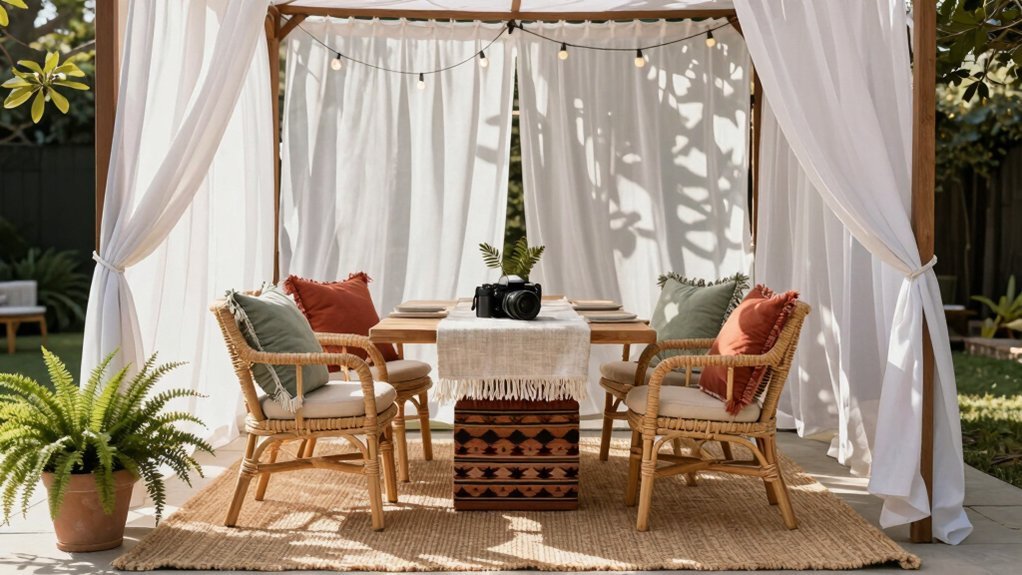 outdoor rug zones with textiles