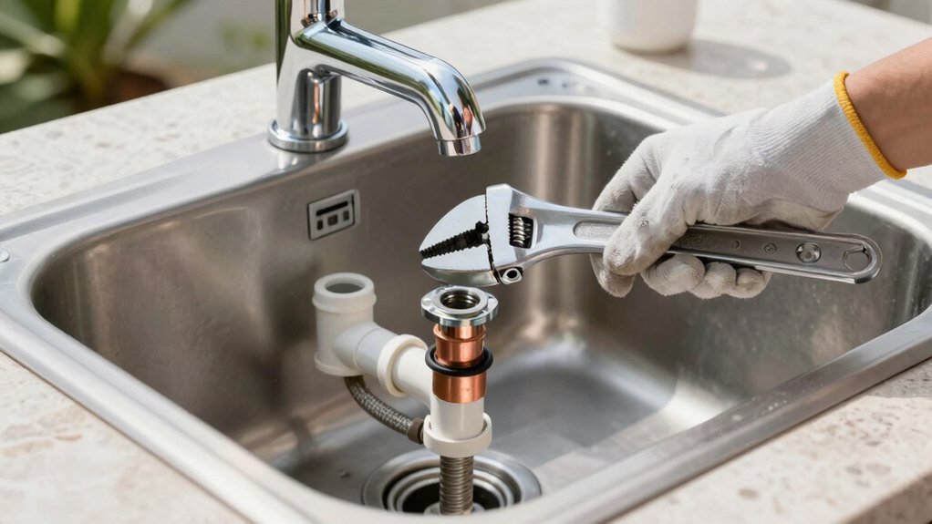 outdoor sink plumbing connections and drainage