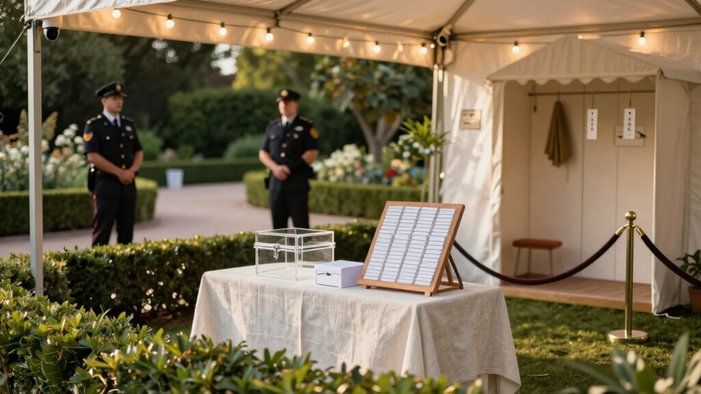 outdoor wedding gift security protocols
