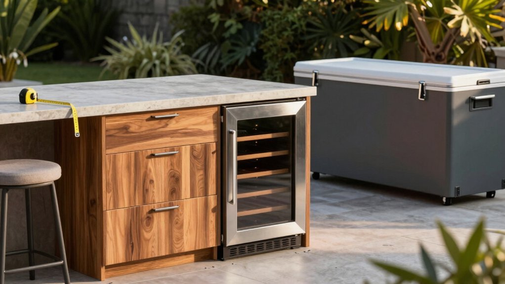 outdoor wine cooler sizes and clearances
