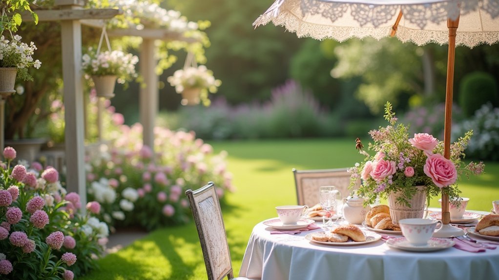 pastel tea party elegance blooming