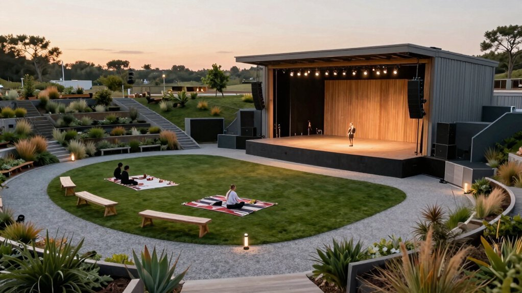 performance seating circulation zones design