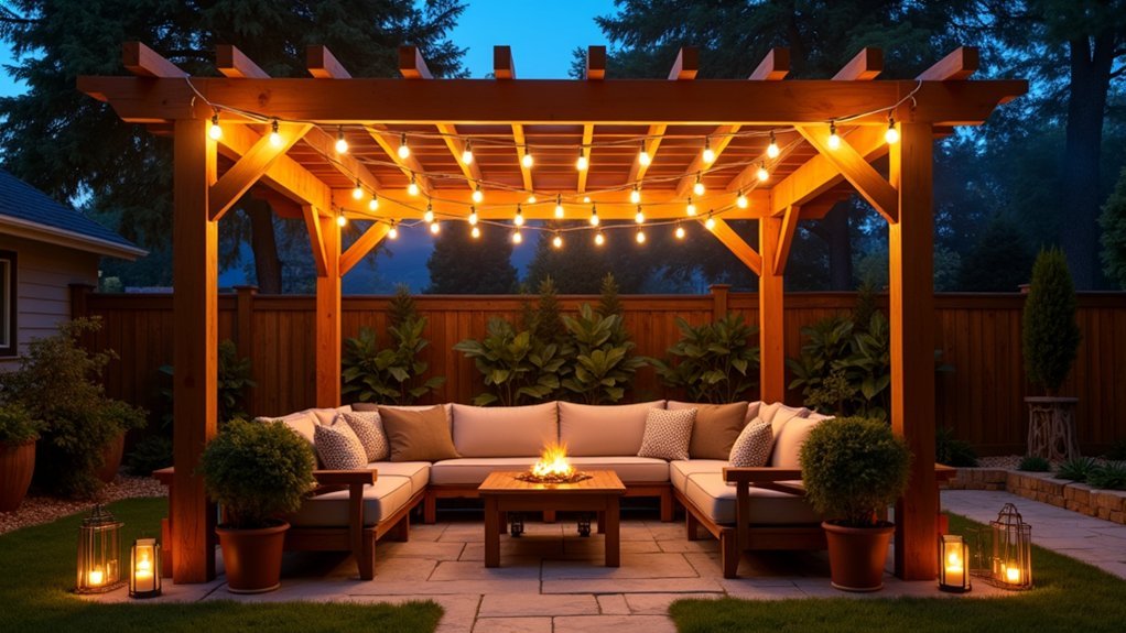 pergola string light ideas