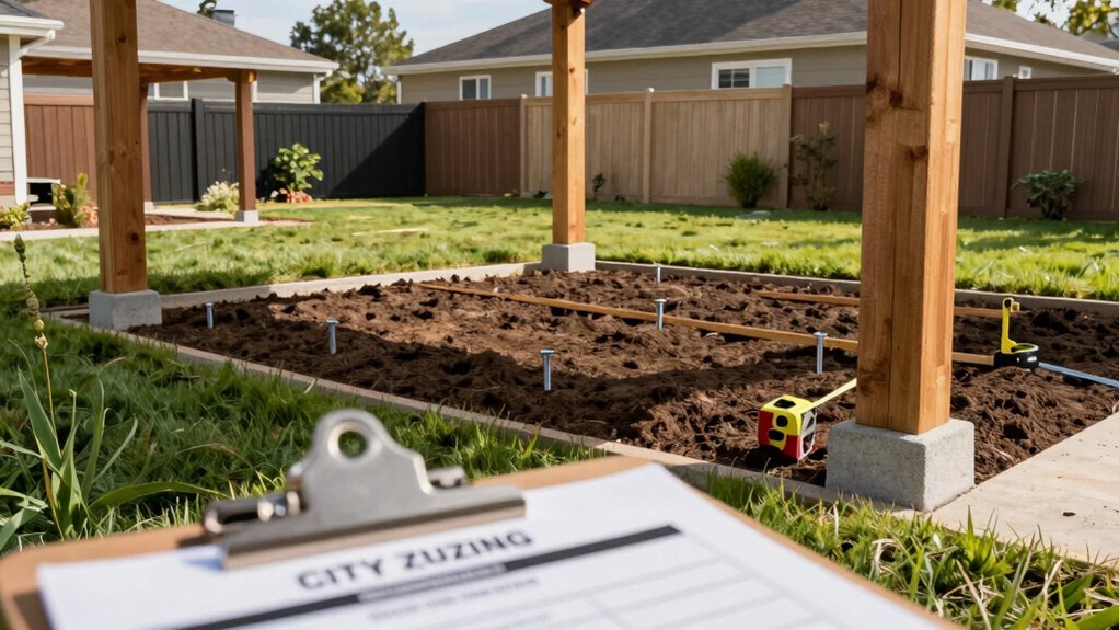 permanent ground bearing structures may require permits