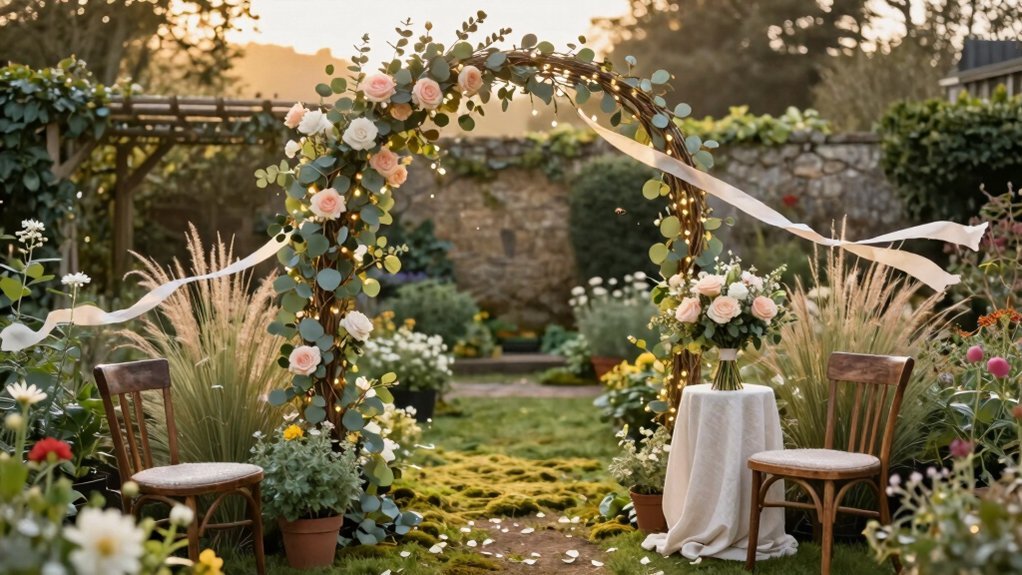 personalized garden wedding arch narrative