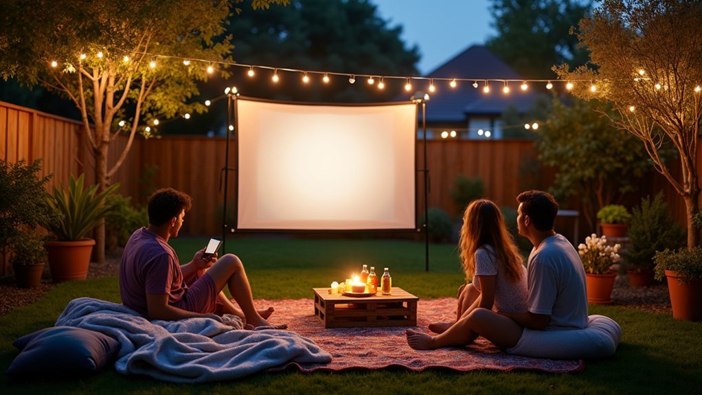 personalized outdoor cinema setup