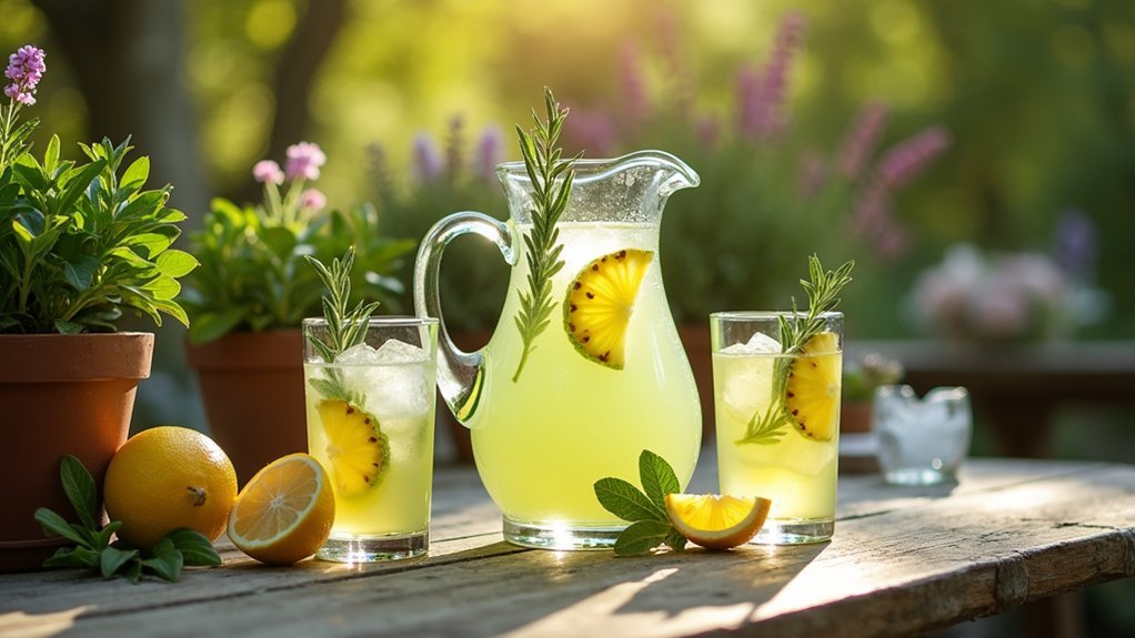 pineapple sage pitcher gimlets