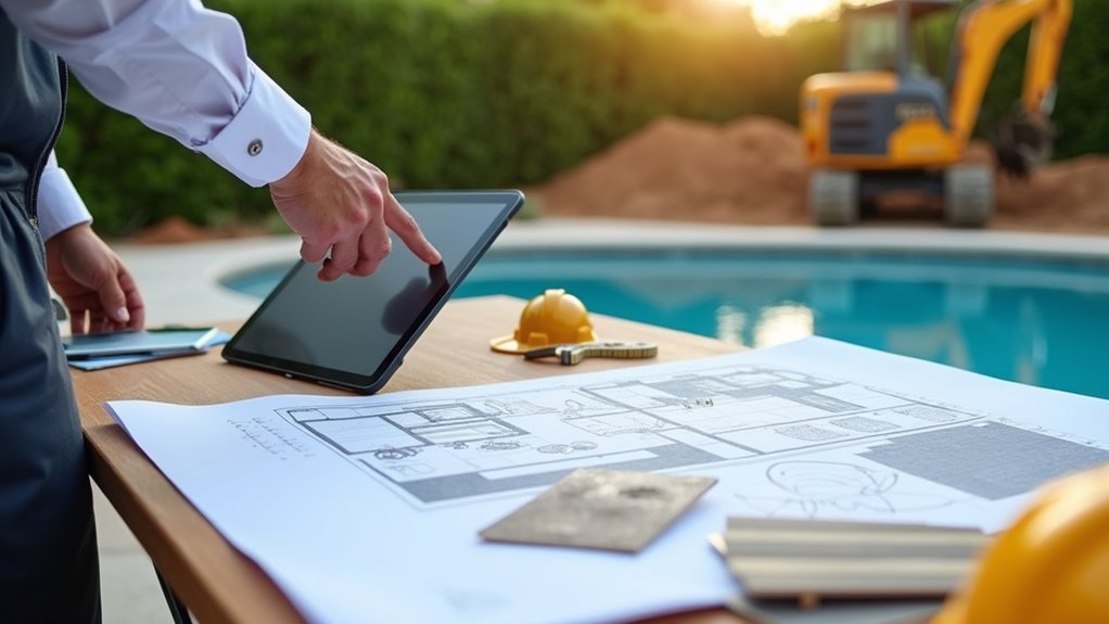 plan pool house construction