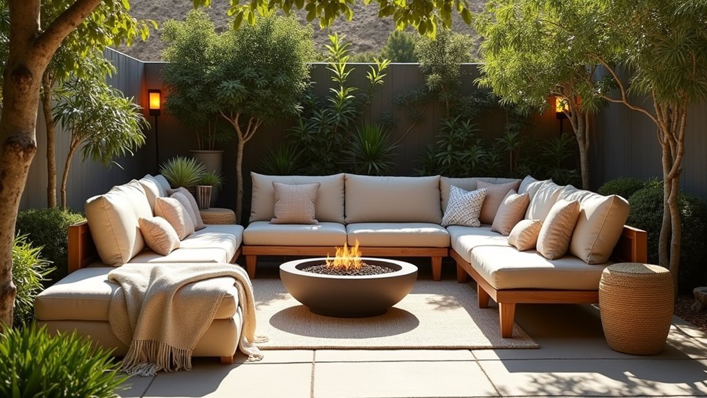 plush varied outdoor seating arrangement