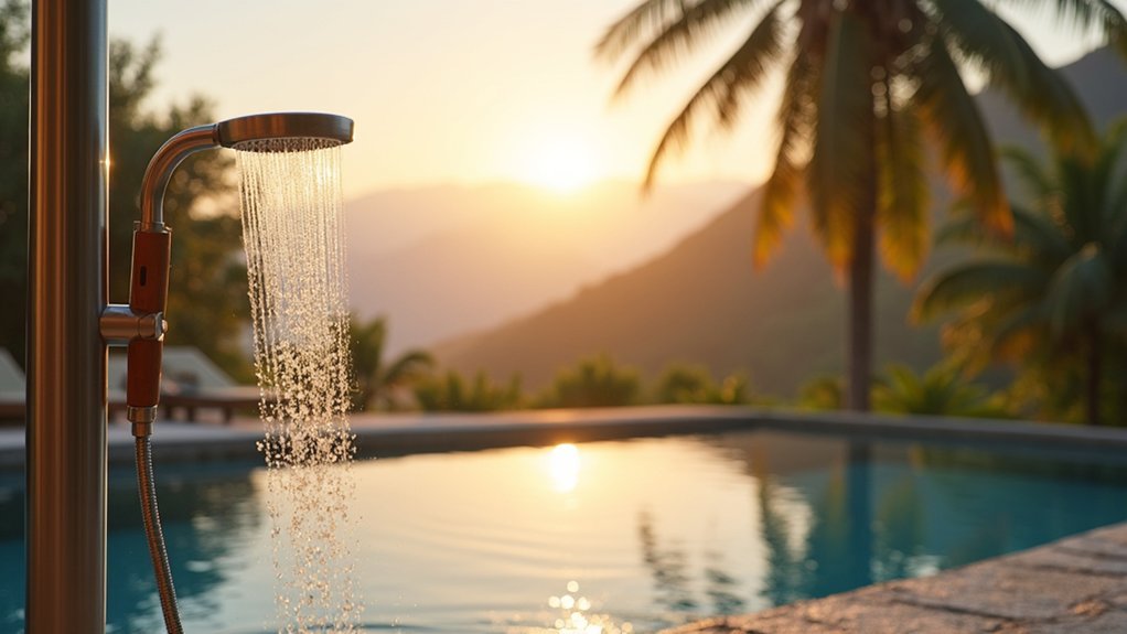 portable corrosion resistant adjustable outdoor shower