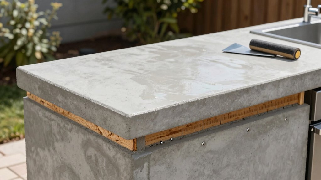 pour level settle cure concrete