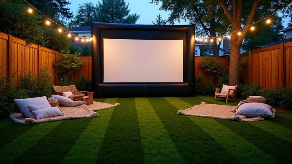 prepare lawn for movie night