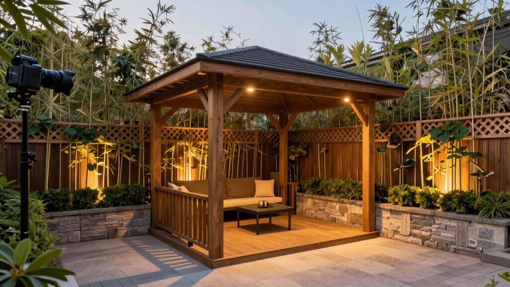 privacy focused gazebo versatile shades wind protection greenery