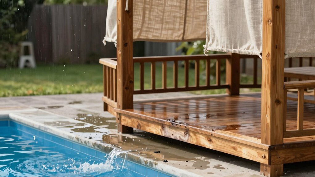 protect wood and fabric from pool runoff