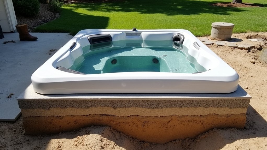 protective durable hot tub foundation