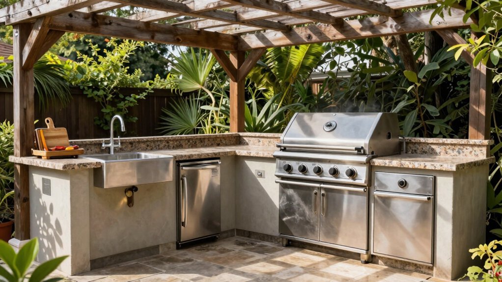 quality grill centerpiece weatherproof refrigeration storage prep sink