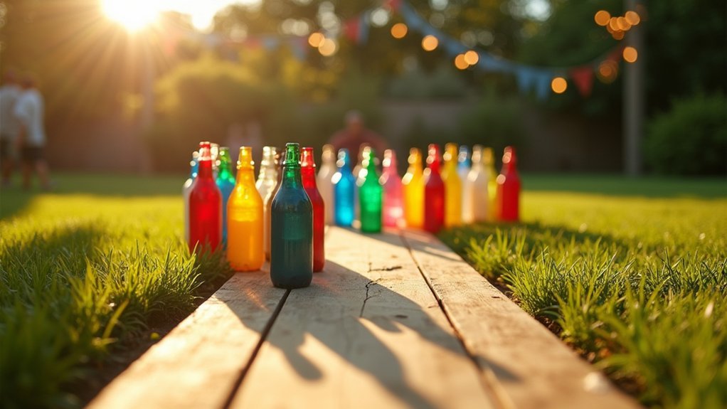 recycled bottles backyard bowling