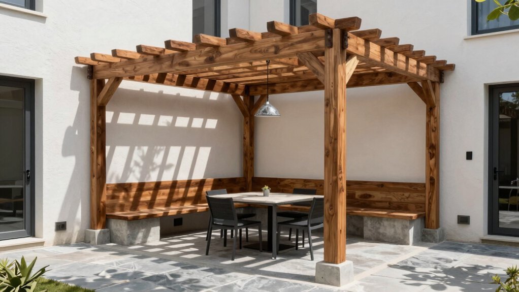 reinforced corner pergola anchoring