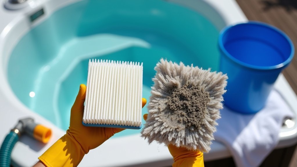 replace filter when visibly damaged