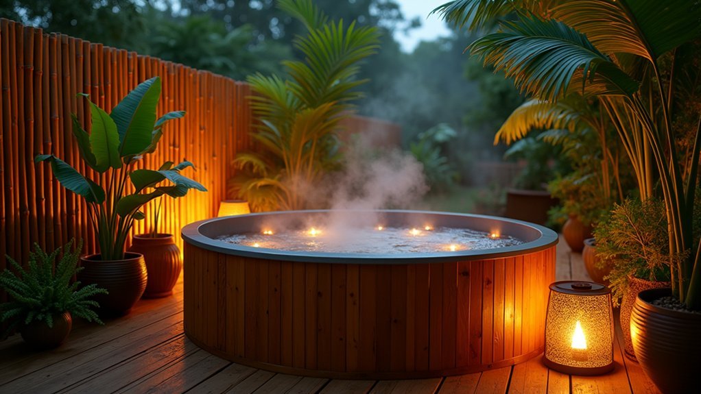 resort style bamboo privacy fencing