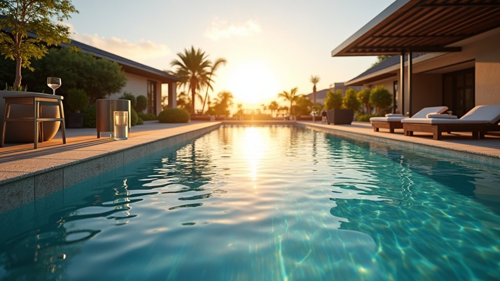 resort style swim up pool bar
