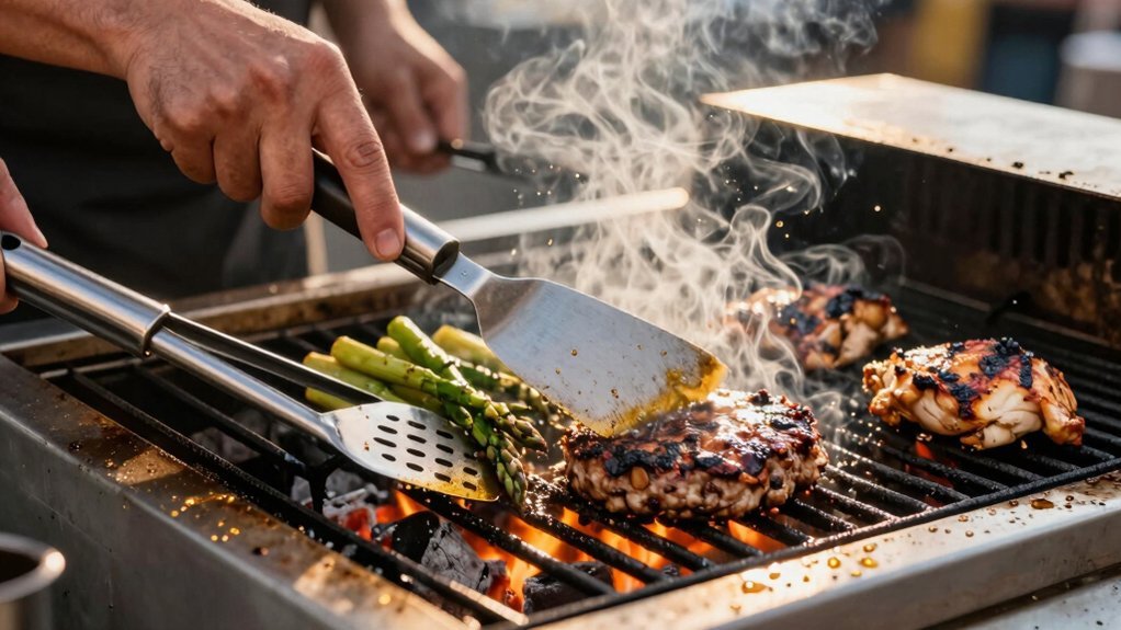 rigid spatula for even sear quality