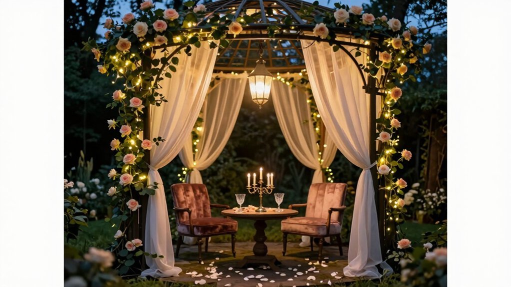 romantic garden soft candlelit backdrop