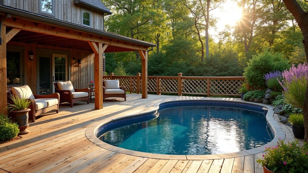 rustic farmhouse pergola pooldeck
