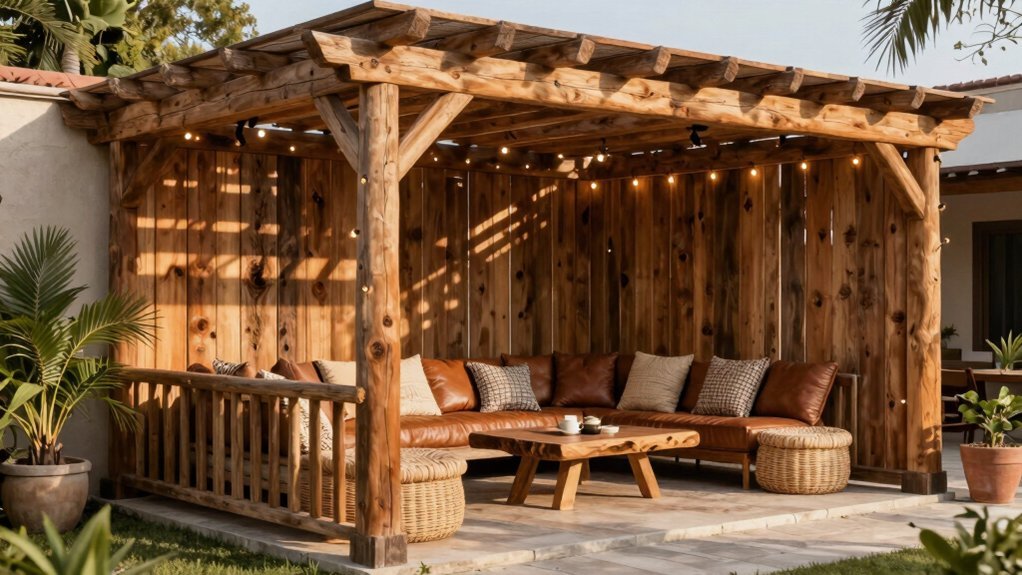rustic wood pergola elegance