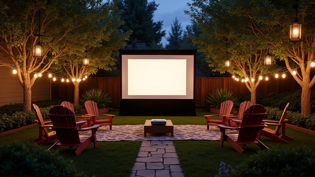 safe ambient backyard movie lighting
