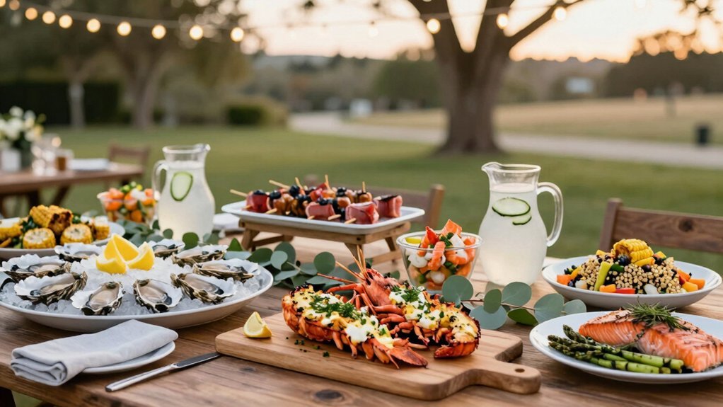 seafood displays grilled surf turf