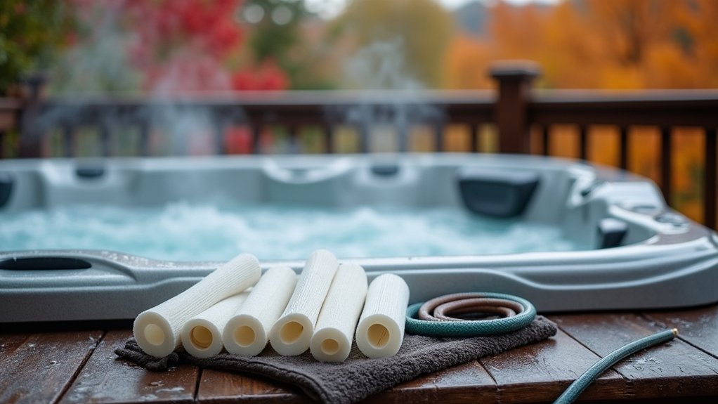 seasonal hot tub filter care