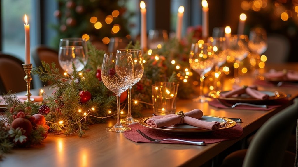 seasonal lighting cohesive tablescape