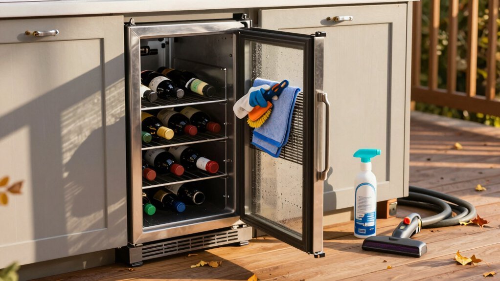 seasonal outdoor wine fridge cleaning